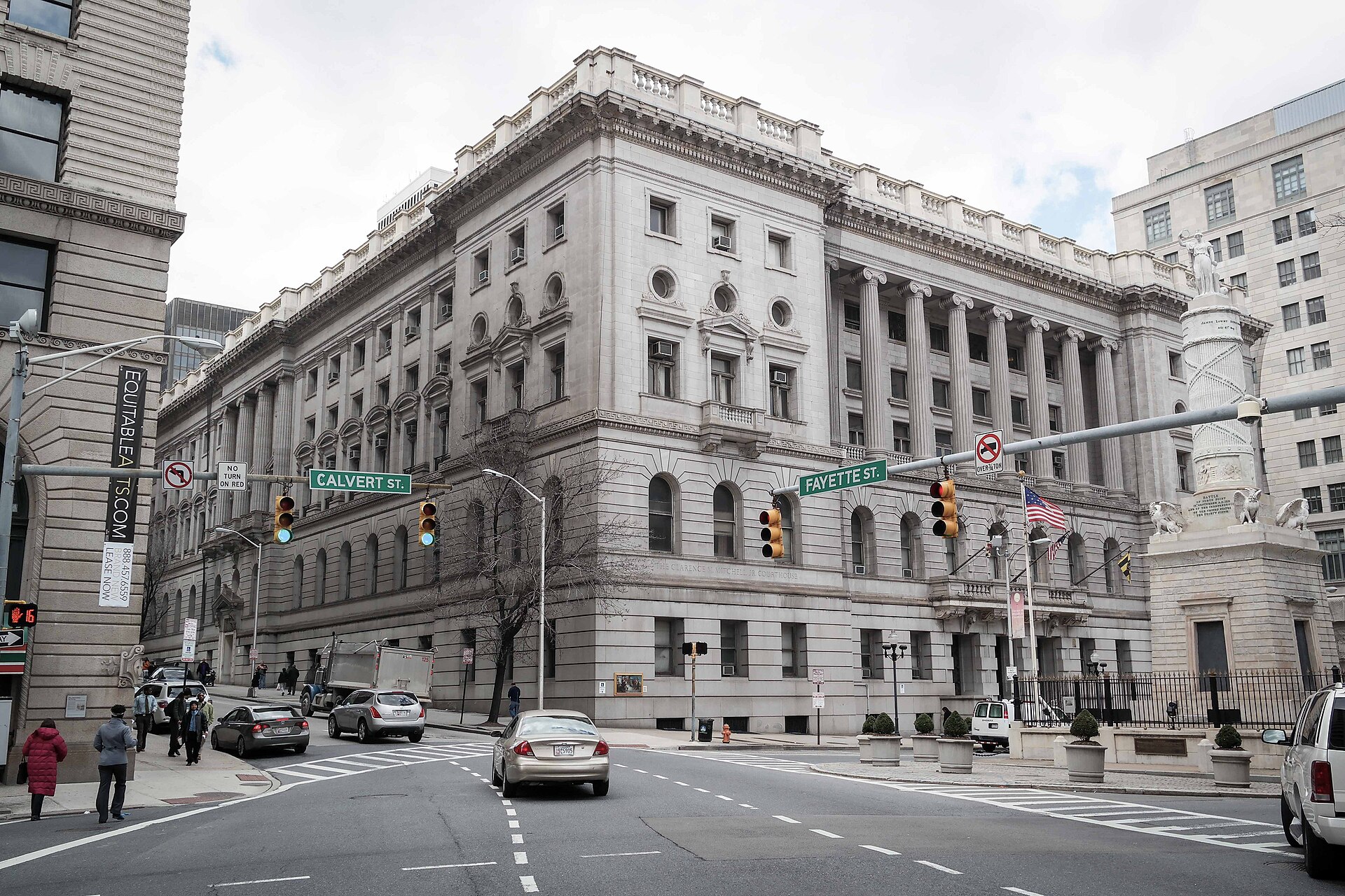 The Clarence M. Mitchell Jr. Courthouse at Calvert and Fayette Streets in downtown Baltimore.