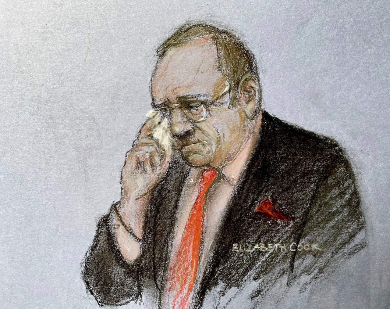 A court artist sketch of Kevin Spacey
